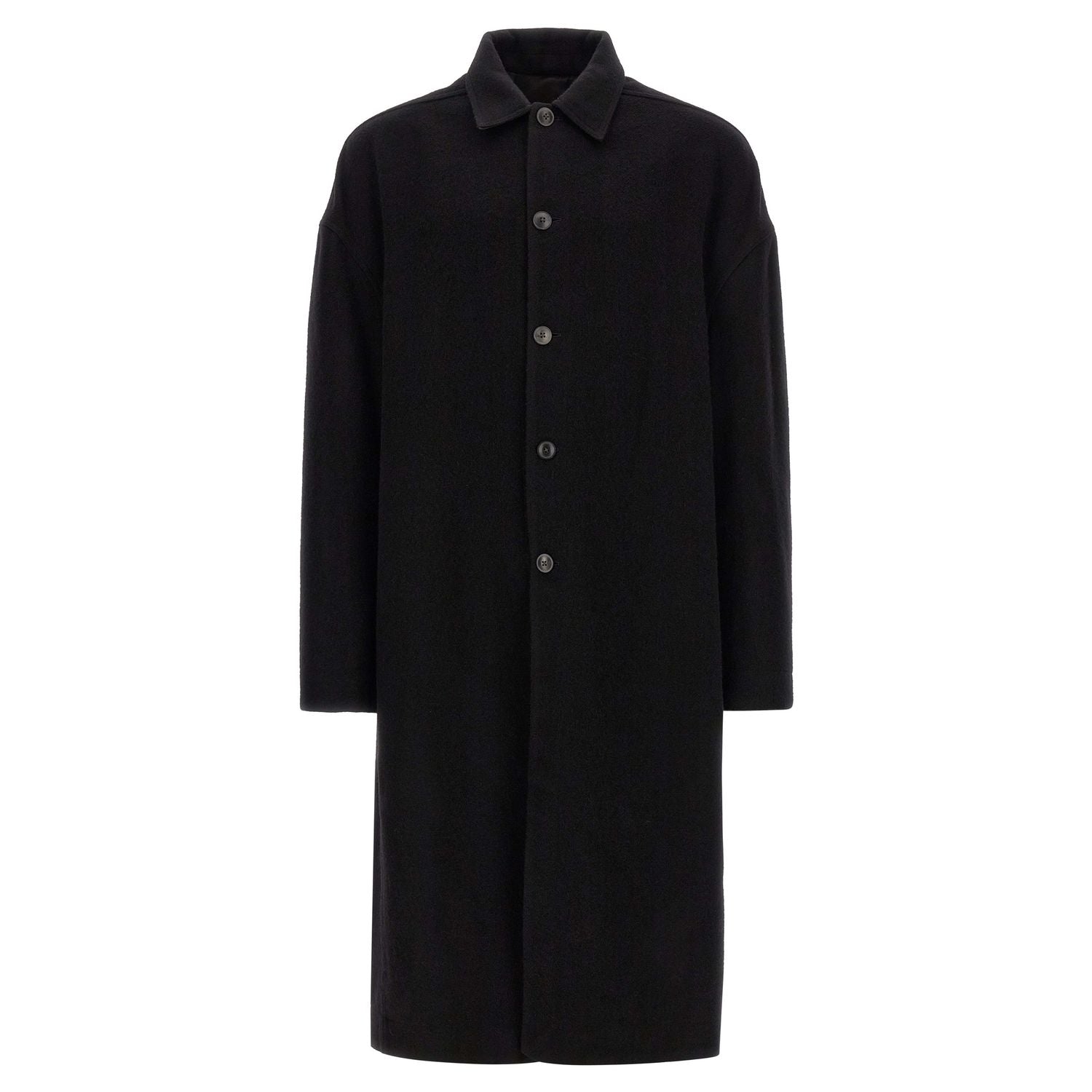 Rick Owens Black Virgin Wool Coat
