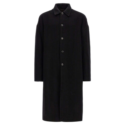 Rick Owens Black Virgin Wool Coat