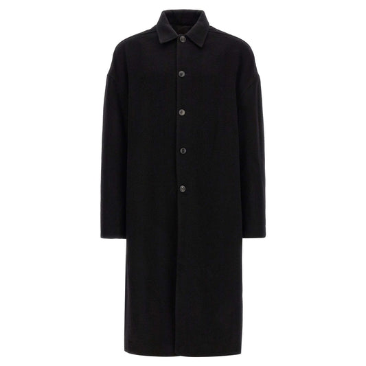 Rick Owens Black Virgin Wool Coat