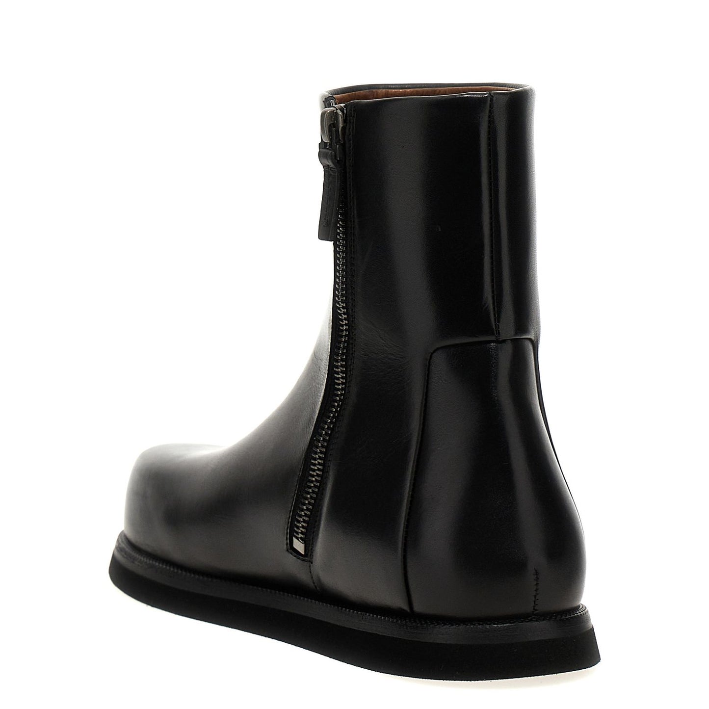 Marsell Black Calfskin Ankle Boots
