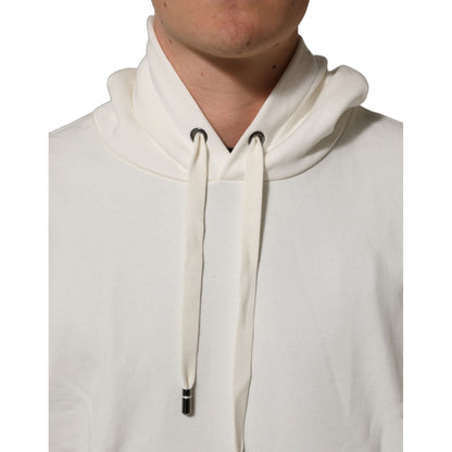 Dolce & Gabbana White Logo Hooded PulloverSweatshirt Sweater