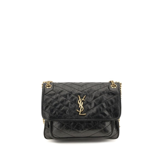 Saint Laurent Black Calf Leather Bos Taurus Shoulder Bag