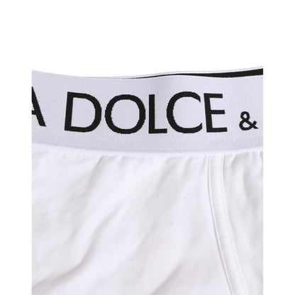 Dolce & Gabbana White Cotton Stretch Regular Boxer Underwear