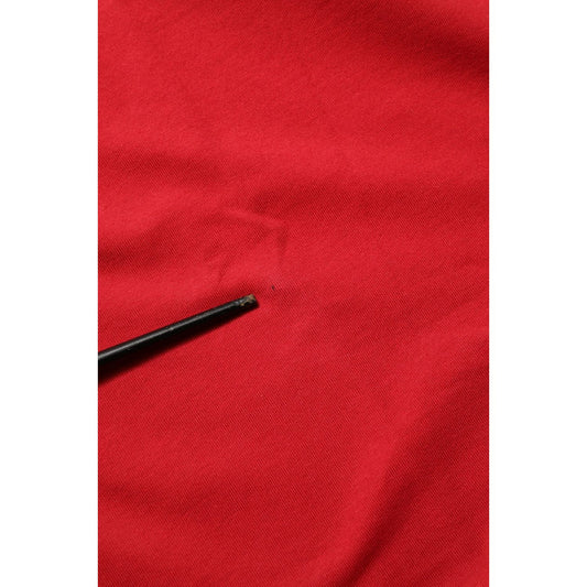 Dolce & Gabbana Red Cotton Graphic Print Crew Neck T-shirt