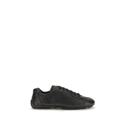 Prada Black Lamb Ovis Aries Low Top Sneakers