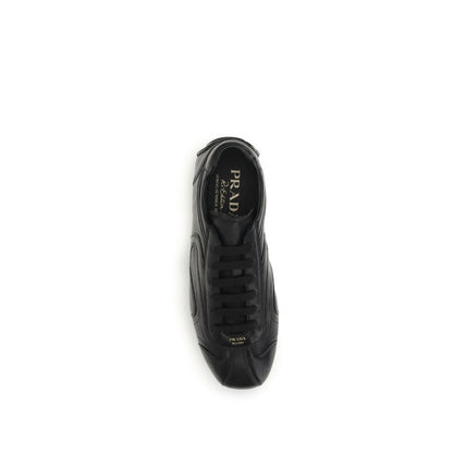 Prada Black Lamb Ovis Aries Low Top Sneakers