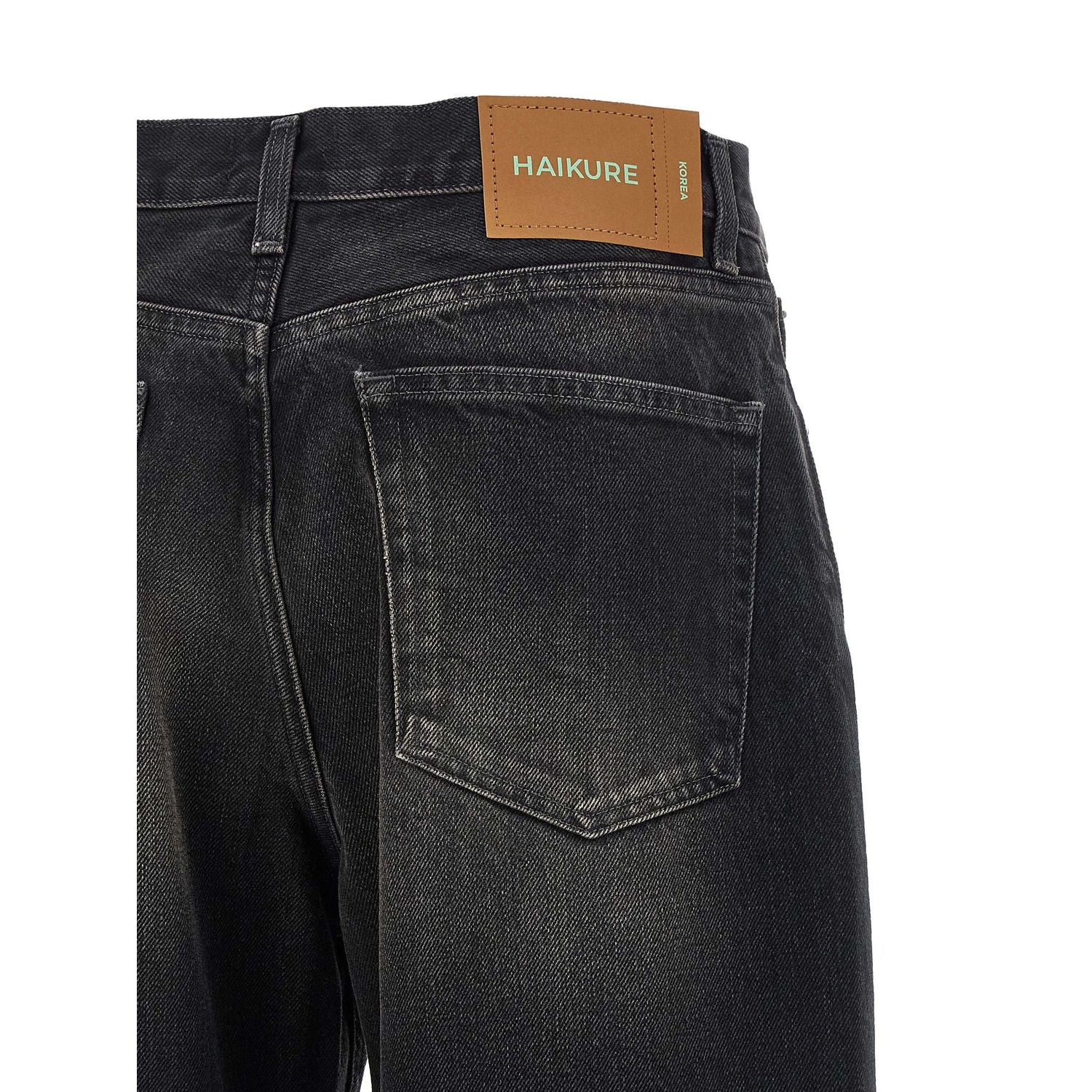 Haikure Black Cotton Flared Jeans