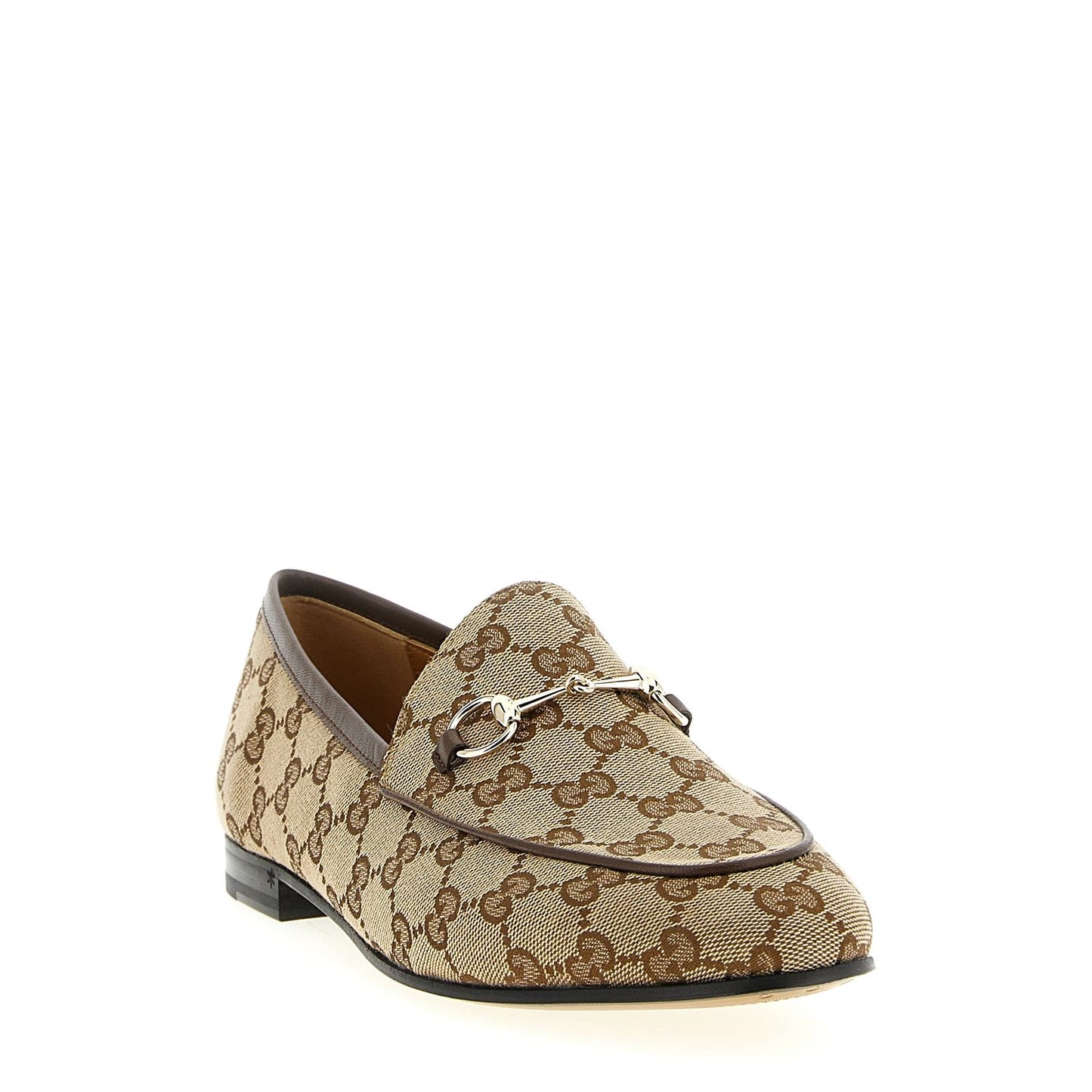 Gucci Beige Polyester Slip-On Loafers