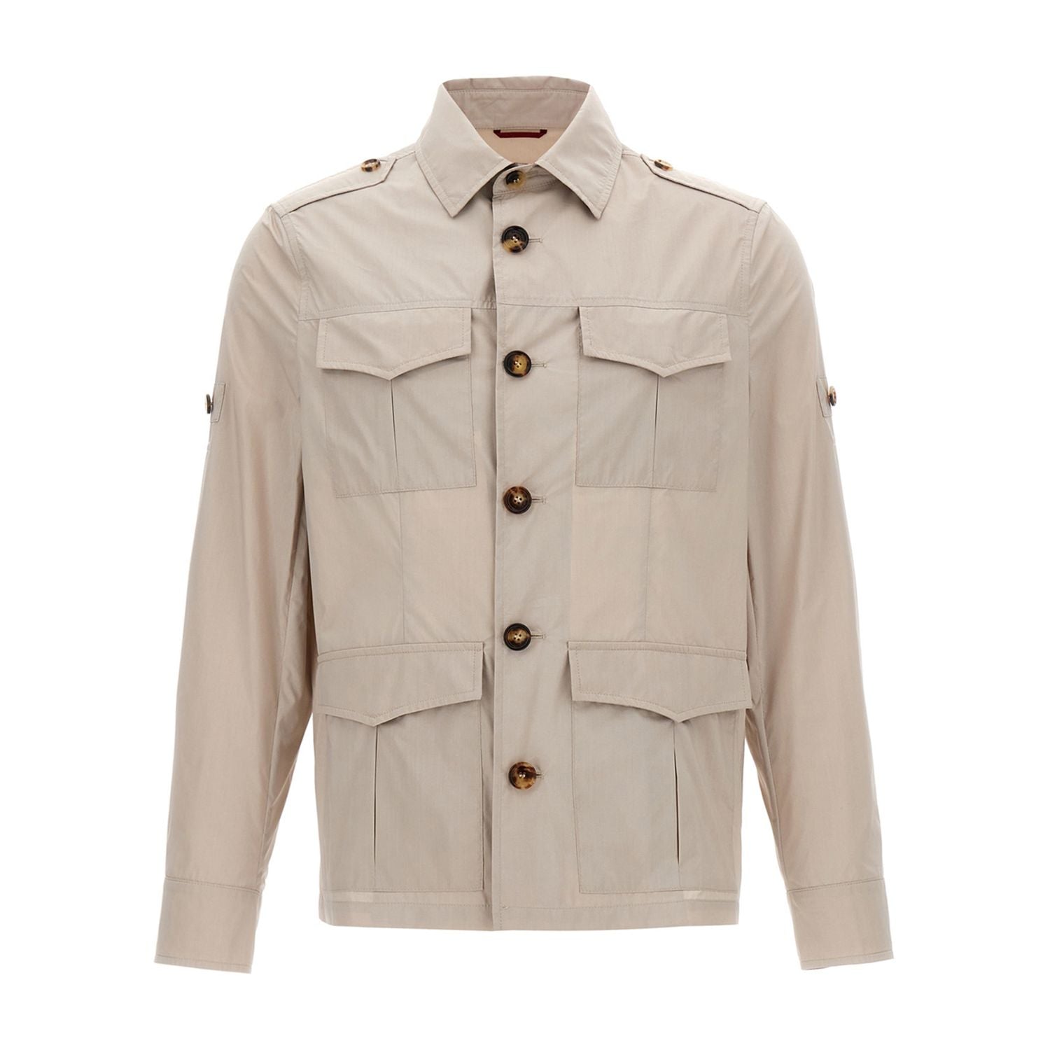 Brunello Cucinelli Beige Cotton Full-Length Jacket