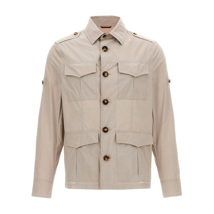 Brunello Cucinelli Beige Cotton Full-Length Jacket