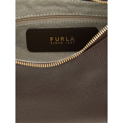 Furla Brown Calfskin Shoulder Bag