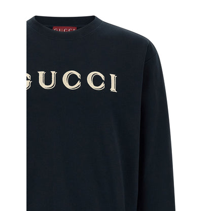 Gucci Blue Cotton Sweatshirt