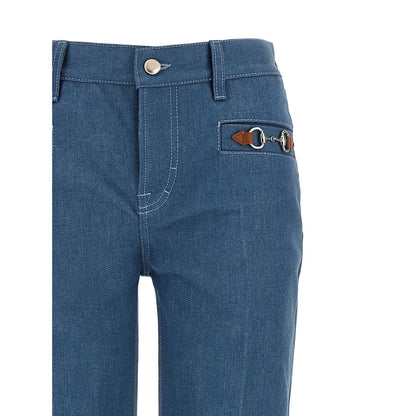 Gucci Blue Cotton Straight-Leg Jeans