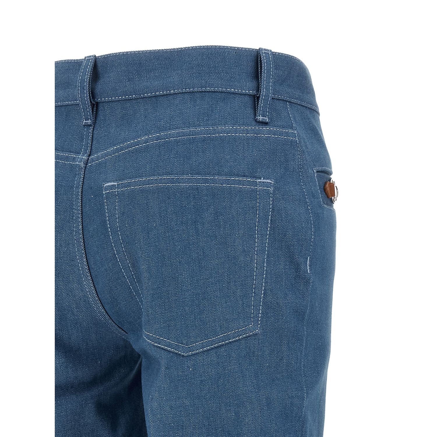 Gucci Blue Cotton Straight-Leg Jeans