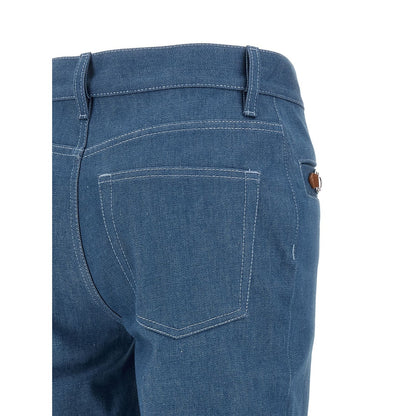 Gucci Blue Cotton Straight-Leg Jeans
