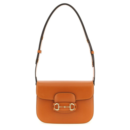 Gucci Orange Calfskin Gucci Horsebit 1955 Shoulder Bag