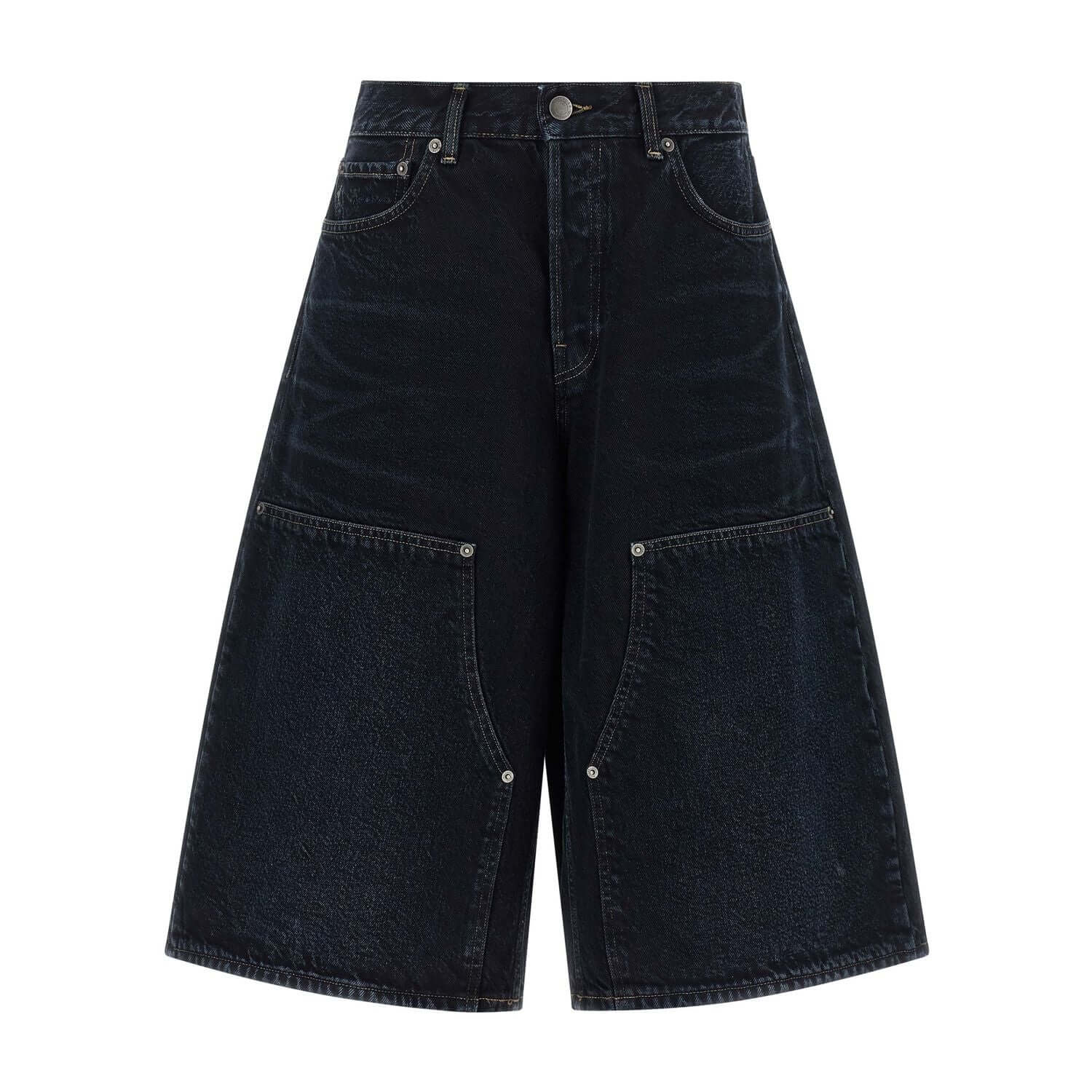 Haikure Blue Cotton Bermuda Shorts