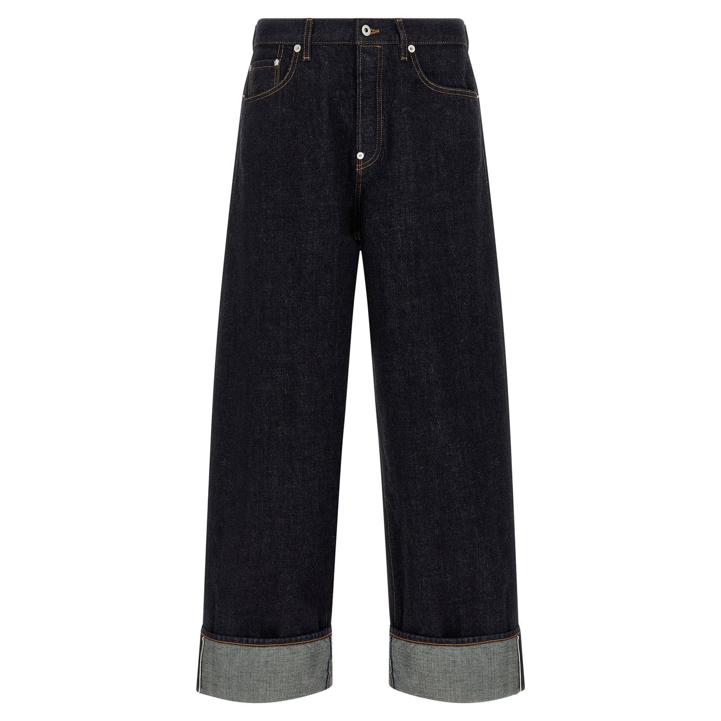 Kenzo Blue Cotton Straight-Leg Jeans
