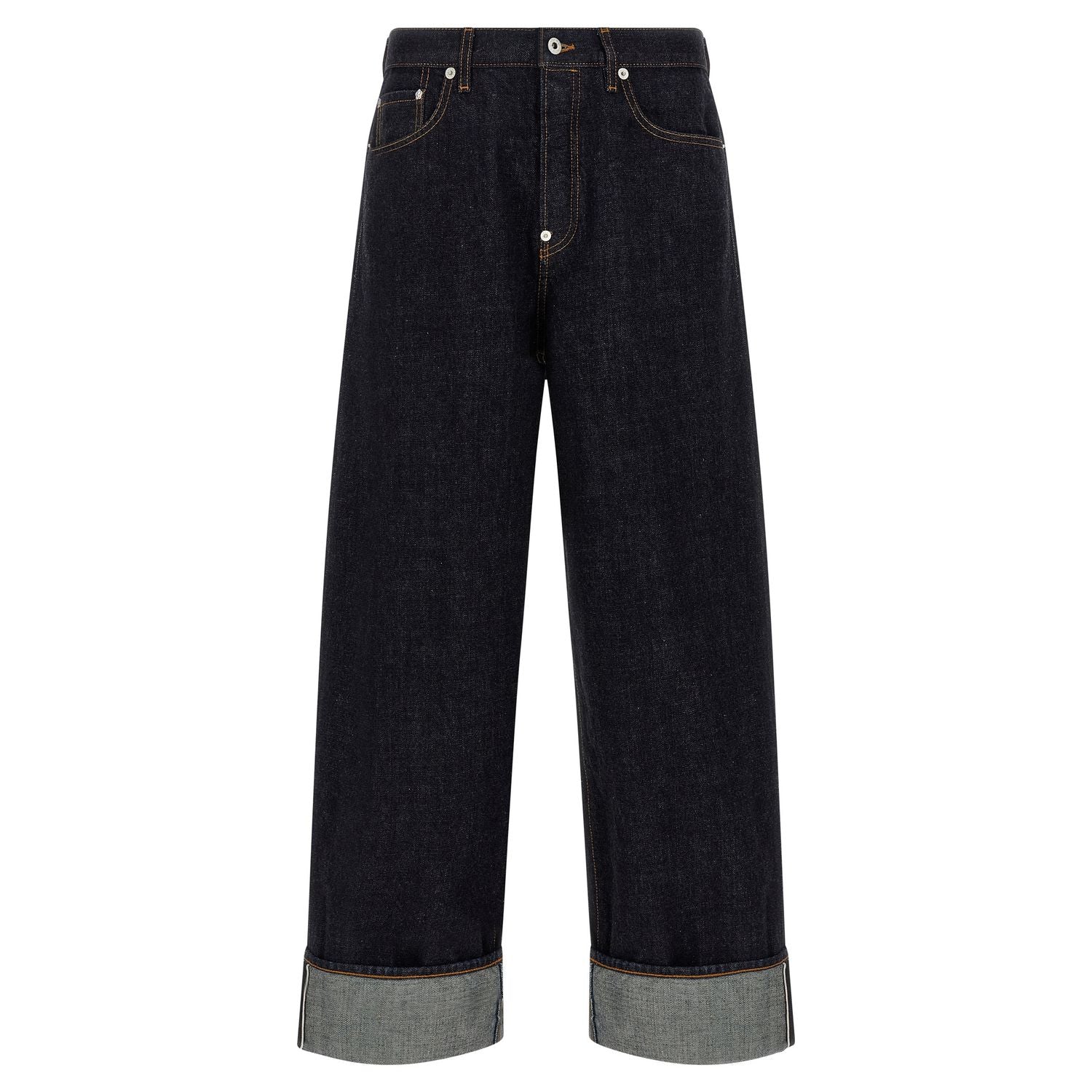 Kenzo Blue Cotton Straight-Leg Jeans