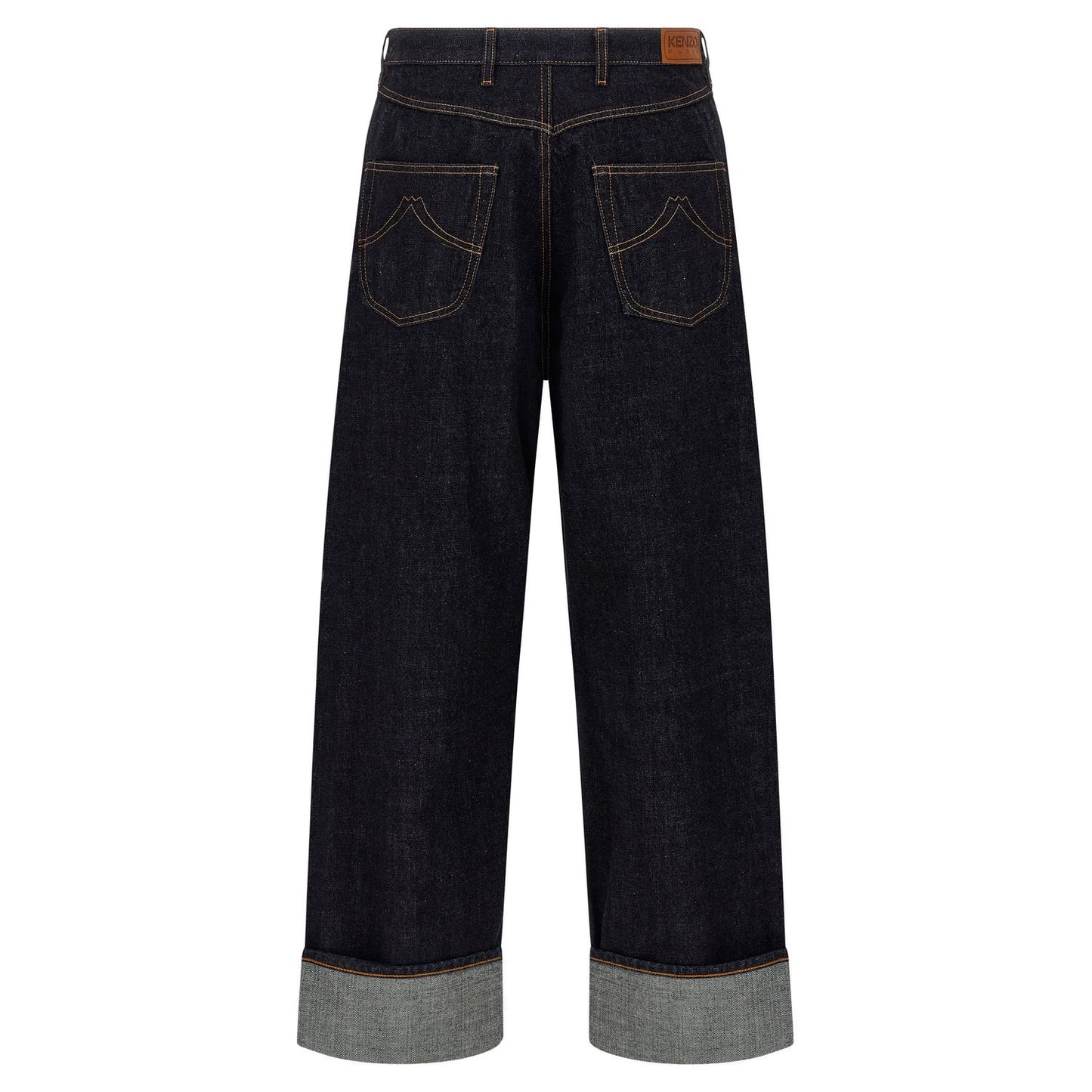 Kenzo Blue Cotton Straight-Leg Jeans