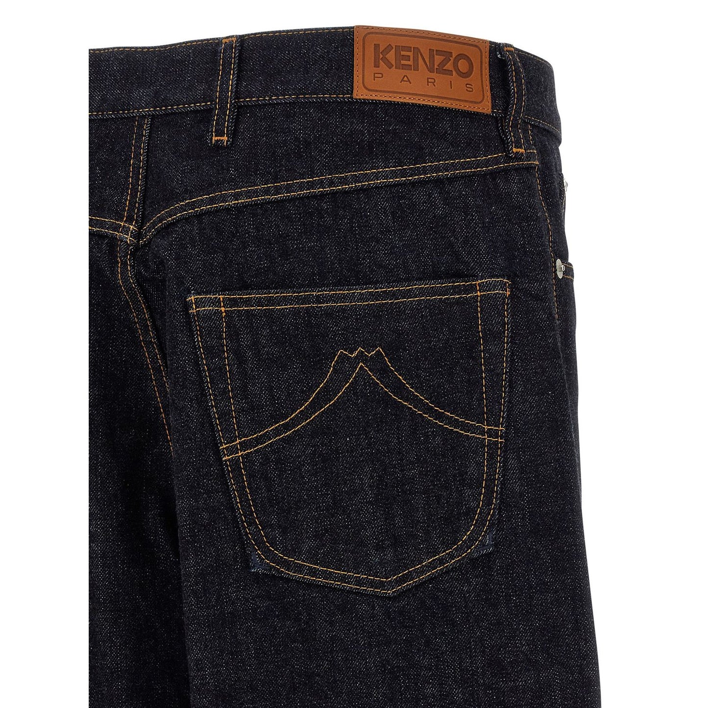 Kenzo Blue Cotton Straight-Leg Jeans