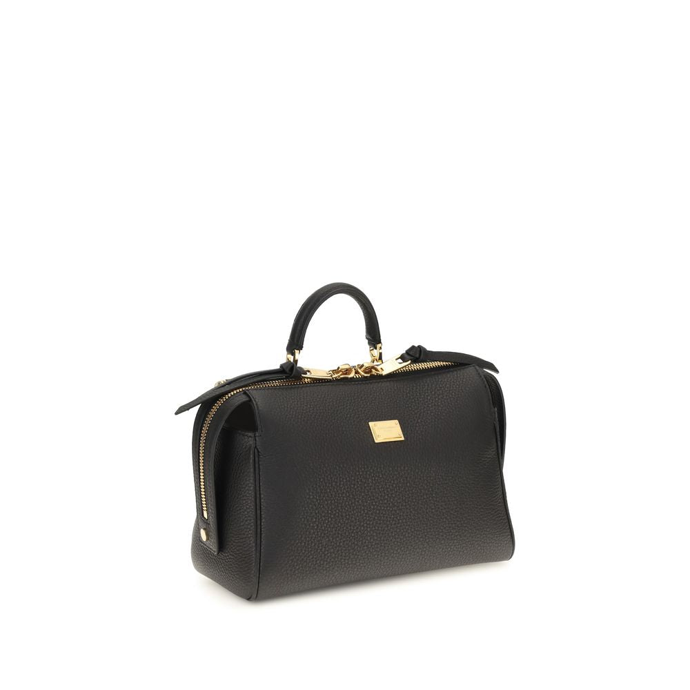 Dolce & Gabbana Black Calf Leather Bos Taurus Handbag