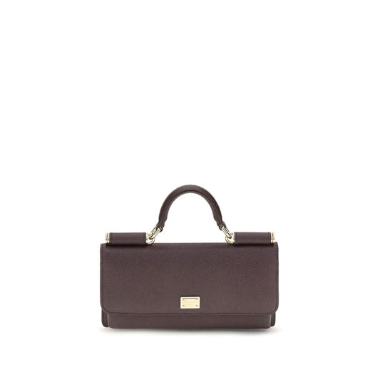 Dolce & Gabbana Brown Calf Leather Bos Taurus Shoulder Bag