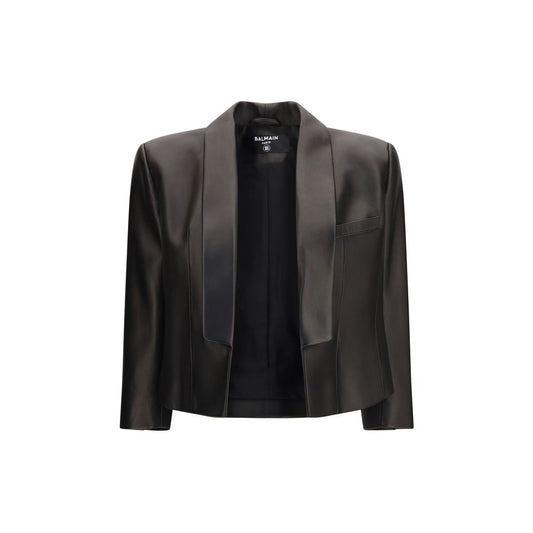Balmain Black Lamb Ovis Aries Leather Jacket