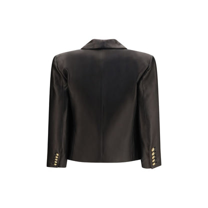 Balmain Black Lamb Ovis Aries Leather Jacket