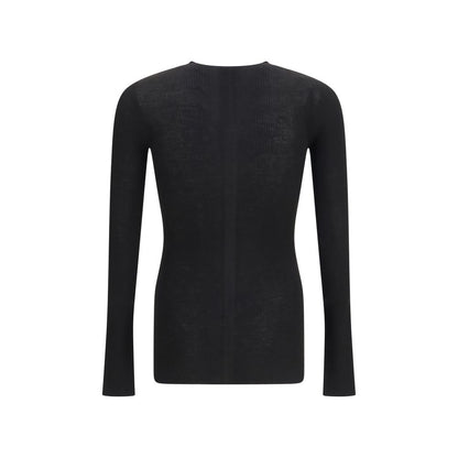 Rick Owens Black Wool Oves Aries Sweatshirt
