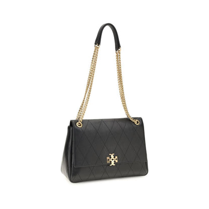 Tory Burch Black Calf Leather Bos Taurus Shoulder Bag