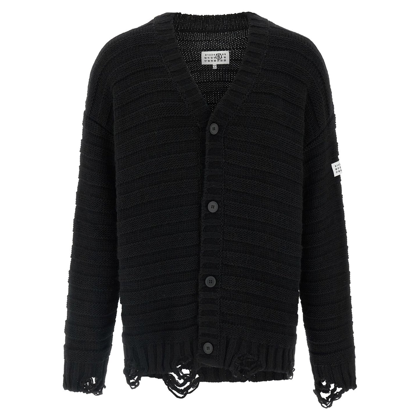 MM6 Maison Margiela Black Virgin Wool Cardigan