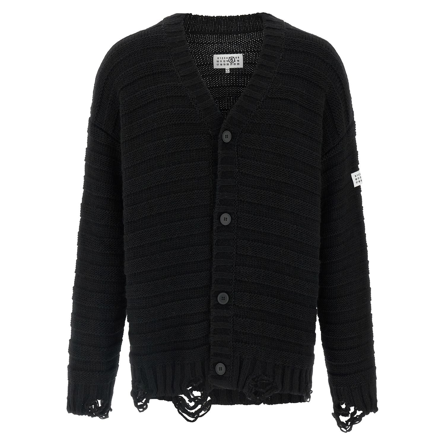 MM6 Maison Margiela Black Virgin Wool Cardigan