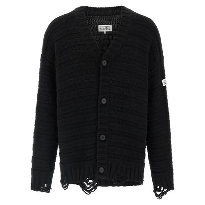 MM6 Maison Margiela Black Virgin Wool Cardigan