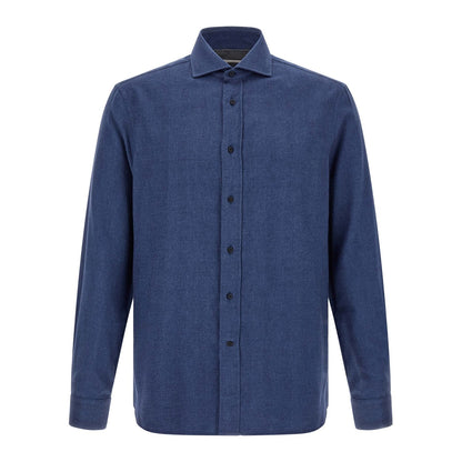 Brunello Cucinelli Blue Cotton Blouse