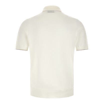 Brunello Cucinelli White Cotton Polo Shirt