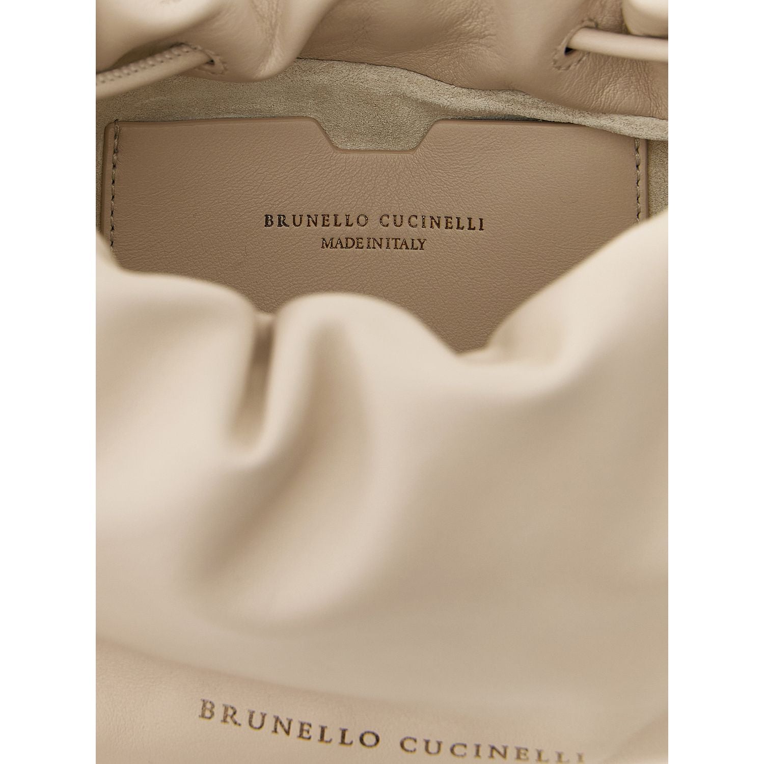Brunello Cucinelli White Lamb Leather Crossbody Bag