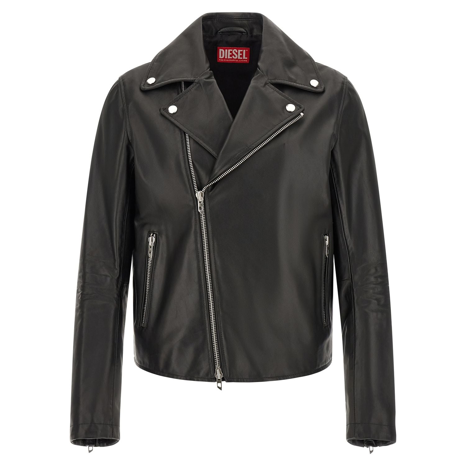 Diesel Black Cowhide Leather Jacket