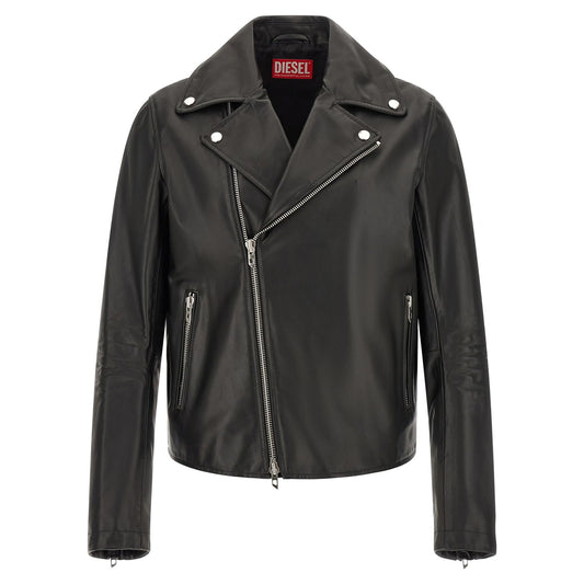 Diesel Black Cowhide Leather Jacket