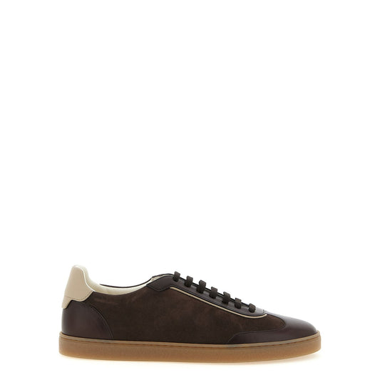 Brunello Cucinelli Brown Calfskin Low Top Sneakers