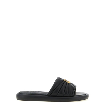 PINKO Black Lambskin Slides