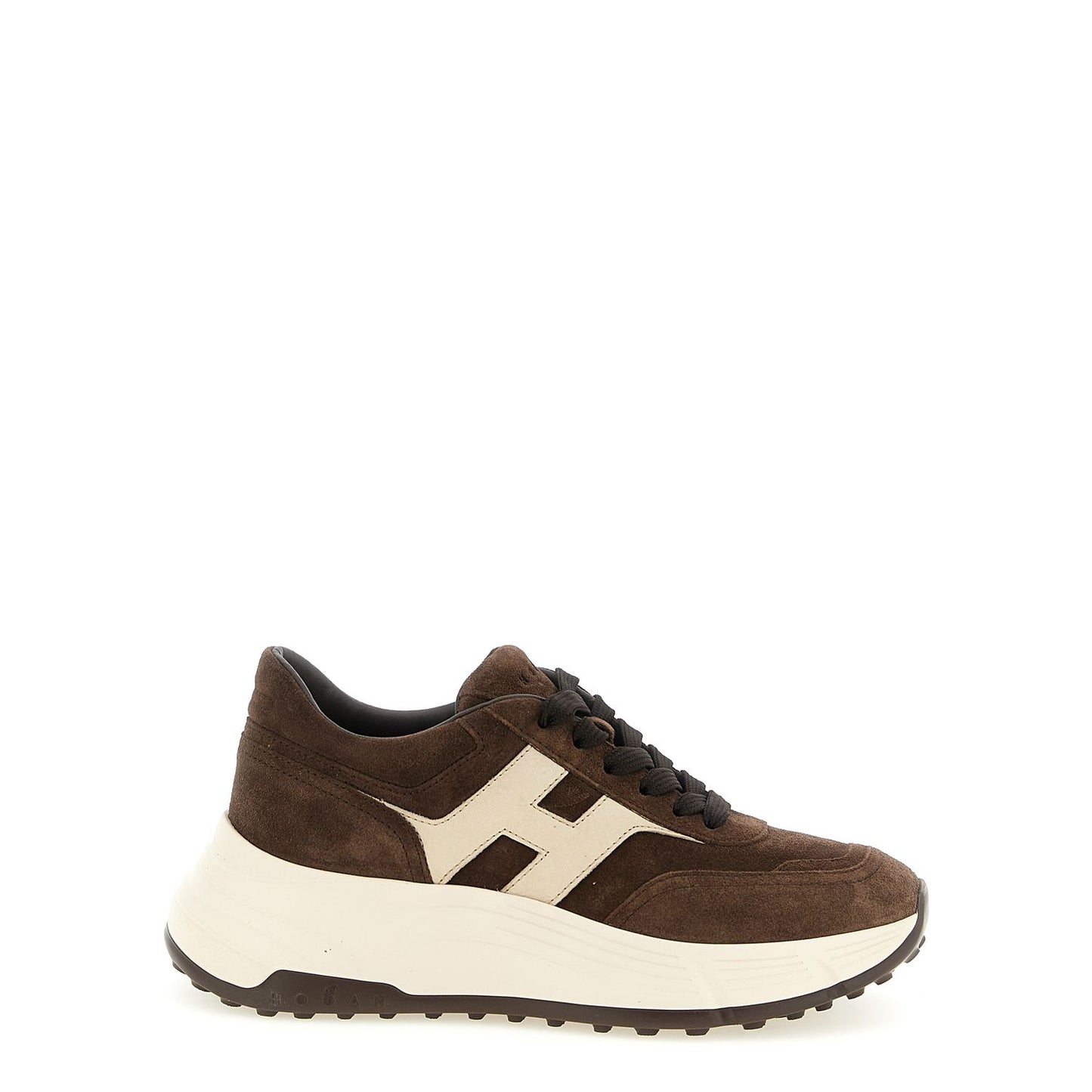 Hogan Brown Calfskin Athletic Sneakers