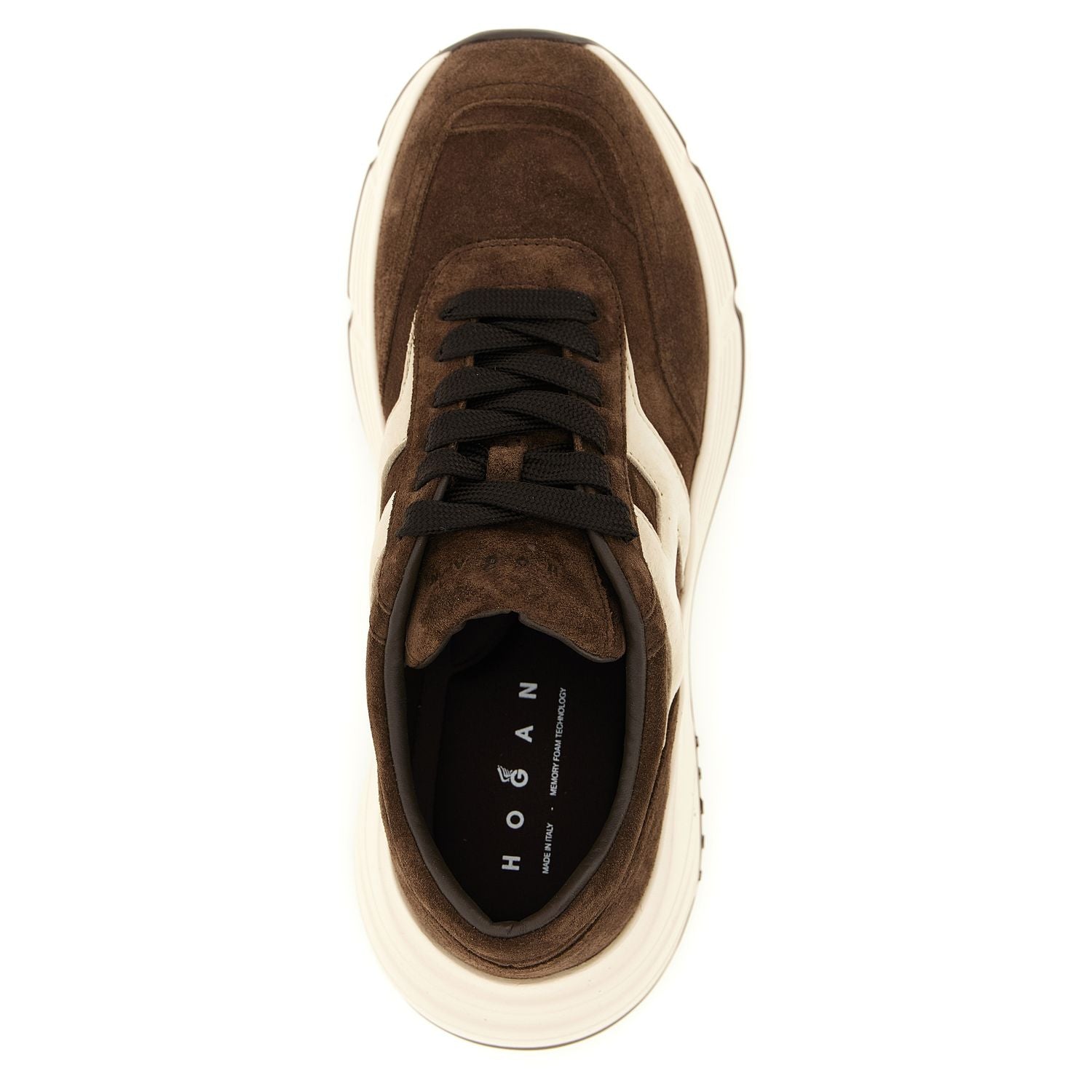 Hogan Brown Calfskin Athletic Sneakers