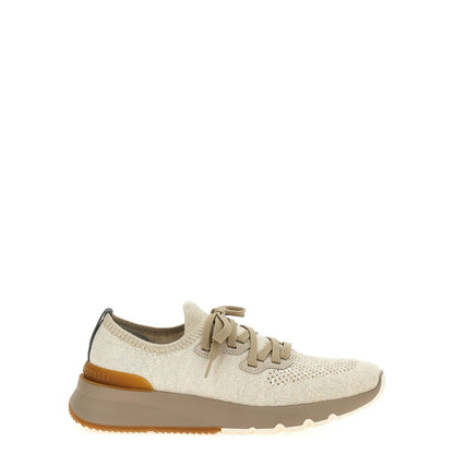 Brunello Cucinelli Beige Cotton Low Top Sneakers