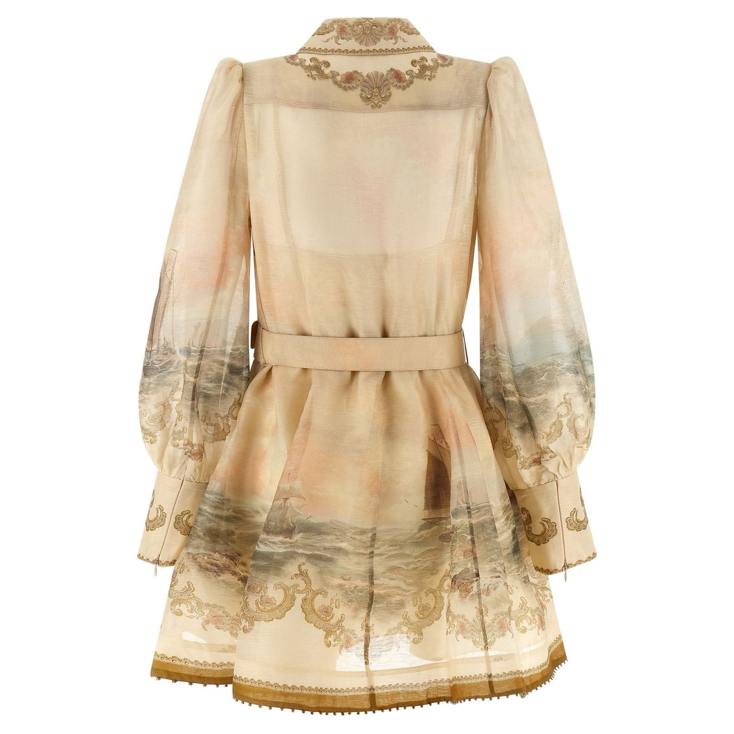 Zimmermann Beige Linen Short Dress