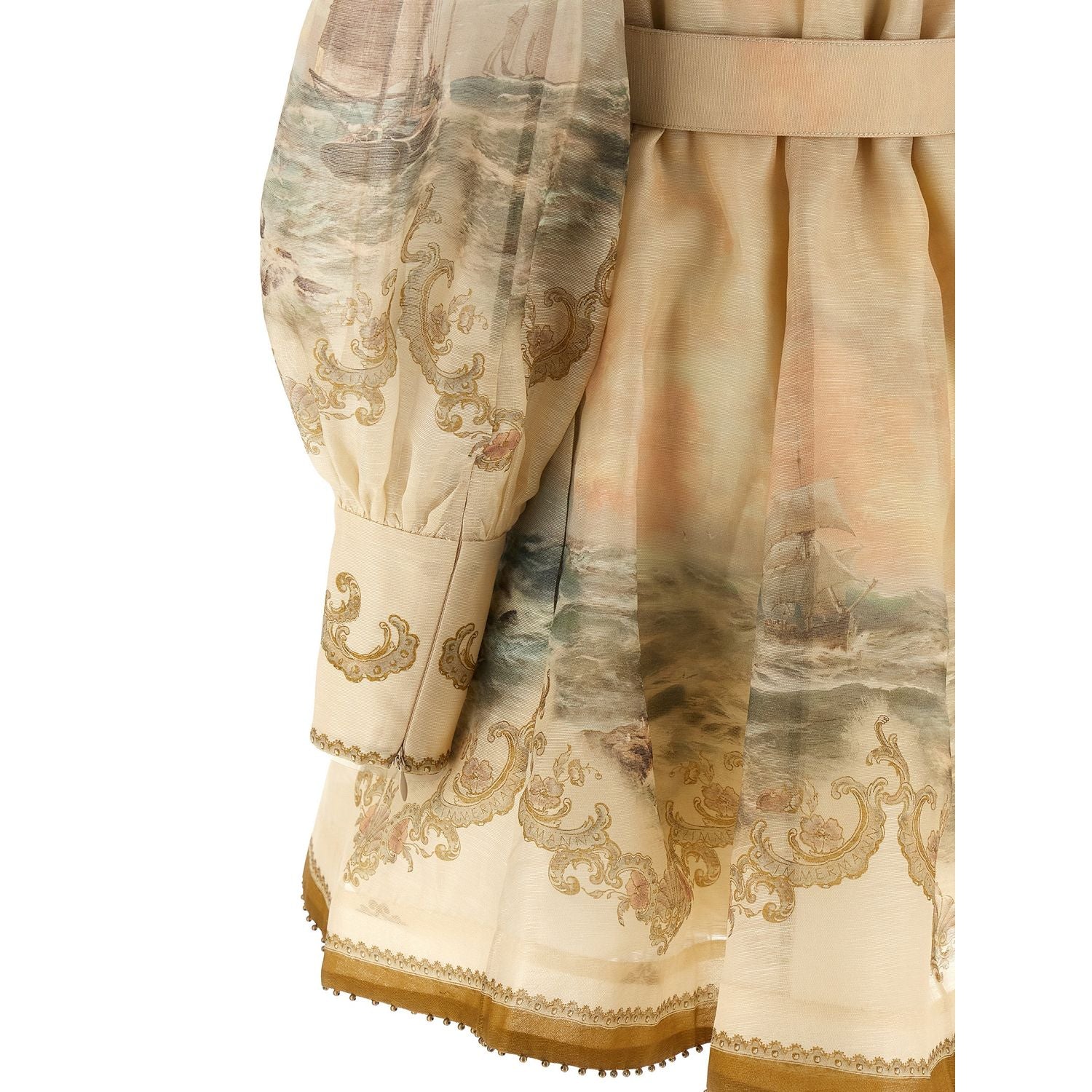 Zimmermann Beige Linen Short Dress