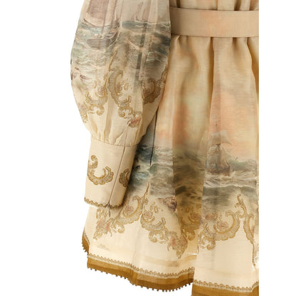 Zimmermann Beige Linen Short Dress