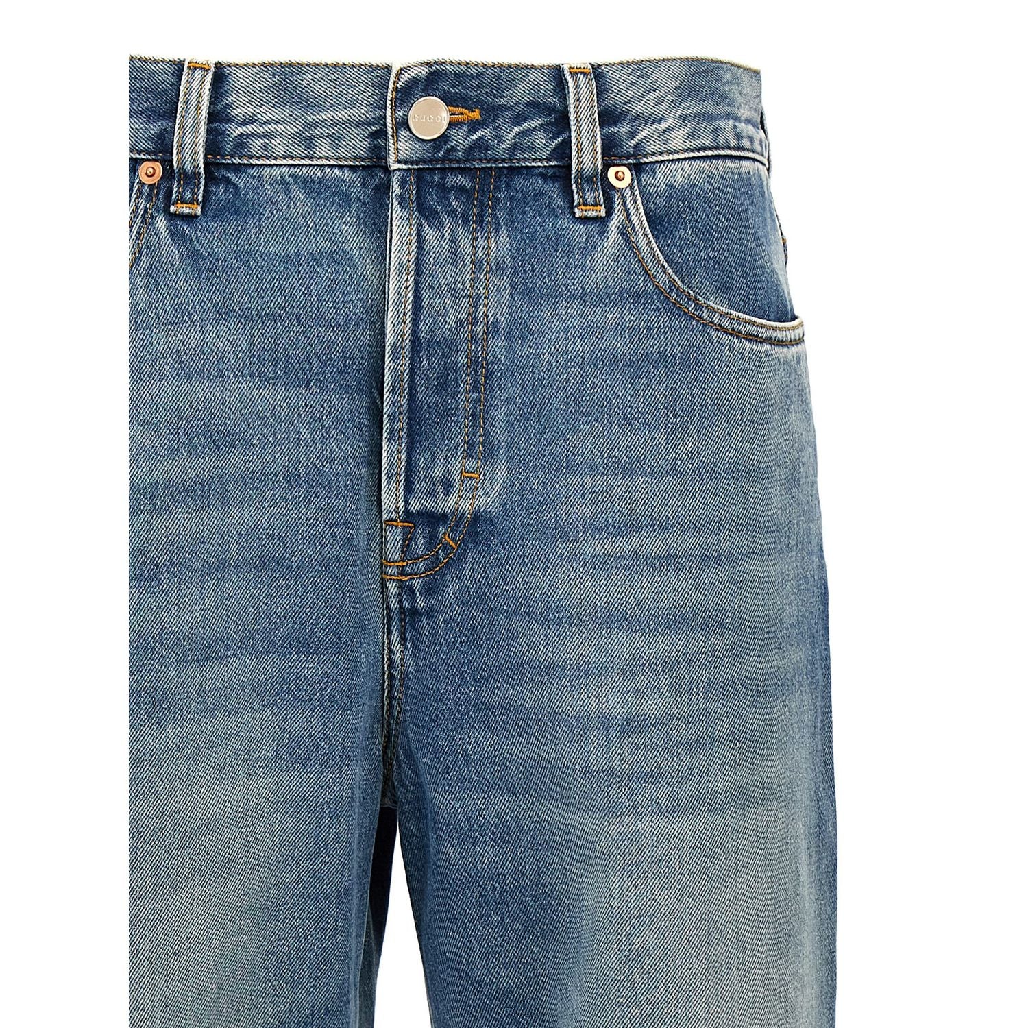 Gucci Blue Cotton Boyfriend Jeans