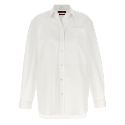 Gucci White Cotton Blouse