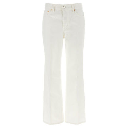 Gucci White Cotton Cropped Jeans